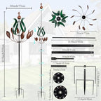 DREAMYSOUL Large Wind Spinner Outdoor, 92.5" Metal Tulip Wind Mills, 360 Degrees Rotating Kinetic Wind Sculptures & Spinners for Home Lawn Backyard Patio Garden Decor Yard Art - Image 5
