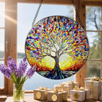 Stained Glass Window Hanging, 8 in Tree of Life Sun Catchers Indoor Window, Stained Glass Suncatcher, Gifts for Women, Her, Wife, Friend and Mom for Mother's Day, Christmas, Birthday - Image 6