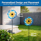 Wind Spinners Outdoor Garden Decor, 360°Metal Kinetic Wind Sculpture Spinner, 16W*76H inch Windmill for Yard, Patio, Backyard, Garden Gifts for Women - Image 4