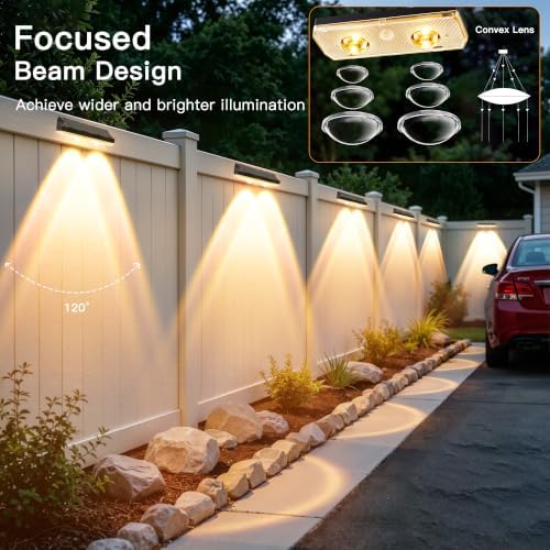 Solar Fence Lights Outdoor 12 Pack, 13 Modes RGB, IP65 Waterproof - Image 3