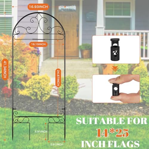 Liitrton 2 Pack Garden Flag Holder Stand Fits Max 14" x 25" Outside Flags - Image 2