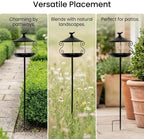 Bird Feeder Iron Standing Bird Bath Feeding Station Decorative Stake Birdbath Bowl Easy Installation Weatherproof Suitable for Outdoor Garden Lawn Cou, Black - Image 7