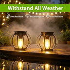 4Pack Solar Hanging Lanterns Outdoor Waterproof Metal Solar Lanterns with Hook, Bright Warm LED Hanging Lights Auto On/Off for Yard Garden Patio Porch Balcony Pathway Outdoor Decor (4) - Image 3
