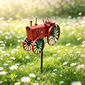 3D Tractor Wind Spinner – Kinetic Garden Stake with Rotating Wheels, Heavy-Duty Metal Sculpture for Outdoor Yard Patio Lawn Farmhouse Decor (Dark Red) by CARLIENWatch
