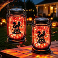 Halloween Solar Lanterns-Cat&Pumpkin Decor Orange Hanging Mason Jar Lights by YJFWAL