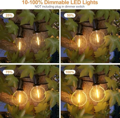 GPATIO Outdoor String Lights, 50FT G40 Bulbs Shatterproof Patio Lights, Waterproof Dimmable Hanging Outdoor Lights, Connectable LED Outside Lights for Backyard Yard Gazebo Porch Party - Image 3