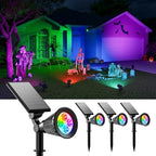 FALOVE 4 Pack Color Change Solar Spotlights Waterproof RGB Halloween Decor by FALOVE