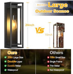 20in Motion Sensor Outdoor Lighting Dusk to Dawn Extra Large Wall Sconce - Image 3