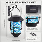 Solar Lanterns Outdoor Hanging Lights Mosaic Blue Stained Glass Glass Wall Lantern 2 Pack, Waterproof Decorative Solar Sconce with Wall Mount Kit for Garden Porch Fence Chicken Coop Summer Decor - Image 6
