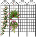 LZRS 82.7 x 80in Rustic Iron Arch Decoration Garden Trellis with Black Metal Coating – Perfect for Supporting Climbing Plants Outdoor, Roses, Vines, Flowers, and Vegetables. by LZRSPET