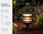 Generation Lighting Hardwired 120V Outdoor Pagoda Path Light, Black - Image 2