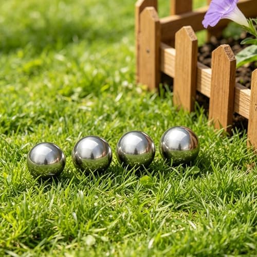 TOYANDONA 4 Pack Stainless Steel Garden Gazing Globes Mirror Ball Ornament - Image 5