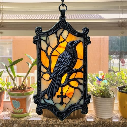 Gothic Raven Acrylic Suncatcher - Image 4