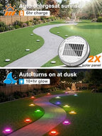 VOLISUN Solar Ground Lights with Remote Control – IP68 Waterproof Color Changing Flat Pathway Lights – RGB Solar Disk Lights with Lens for Yard Walkway Patio Garden Driveway [8 Pack] - Image 4