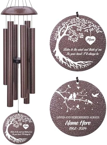 Personalized Memorial Wind Chime, Metal Wind Chime Deep Tone by ExtrabilyOfficial