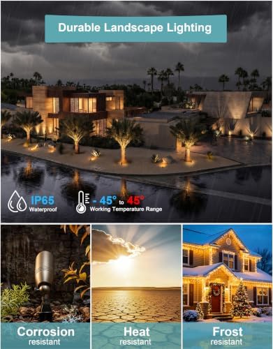 Solid Brass Outdoor Landscape Spotlight with 5W 2700K MR16 Bulb,1 Pack - Image 5