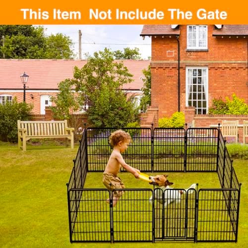 Getlay Doorless Dog Digging Fence Barrier,48in(H) 12 Panels Total 26.6 Ft(L), Black Metal Fencing for Yard 4ft Tall, Dog Fence Outdoor for Yard, Fencing for Garden Beds, Garden Fences Border - Image 5
