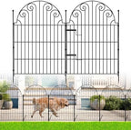 Garden Fence 10 Panels, 42 in H Above Ground, No Dig Metal Fence by Unknown