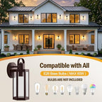 EJIAXIN 2 Pack Porch Lights Outdoor, 13" Brown Exterior Light Fixtures - Image 7