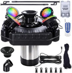 Pond Fountain Aerator with Lights,Pond Fountain with 4 RGB Lights,10 Light Modes,1HP 750W 110V 15000GPH,Stainless Steel Pump with 100FT Power Cord& Timer,Pond Fountains for Large Ponds,Lakes by Unknown