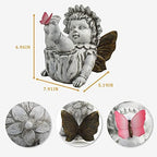 Suyorpe Fairies for Fairy Garden Solar Decor - Fairy Figurines Resin Outdoor Statues Ornaments with Light up Butterfly for Patio,Lawn,Yard,Porch,Outside Angel Gifts - Image 2