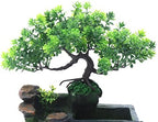 Rockery Tabletop Fountain, Chinese Feng Shui Waterfall Desktop Water Fountain Decor with LED Light, Rockery Tabletop Decoration with Windmills, Plant for Office, Home, Bedroom Desk Decoration - Image 4