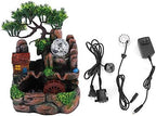 Tabletop Water Fountain,Mini Silent LED Zen Meditation Indoor Outdoor Waterfall Feature Relaxation Simulation Resin Rockery Desktop Fountain Bonsai Fengshui Ornament Decor for Office Home (US) - Image 2