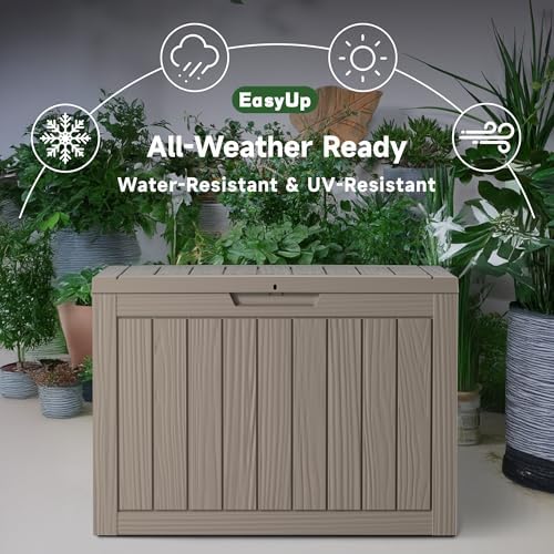 EasyUp 45 Gallon Waterproof Outdoor Storage Box UV Resistant Deck Box - Image 4