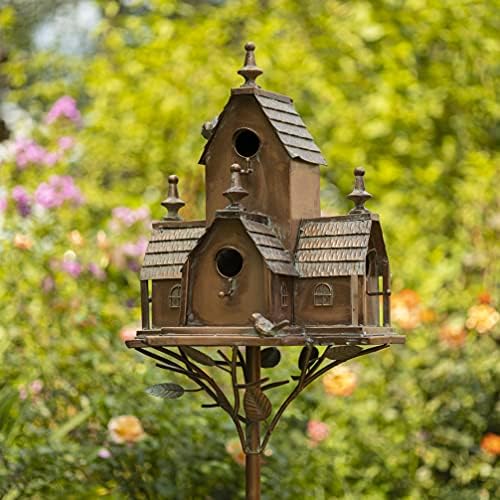 Zaer Ltd. Large Copper Colored Multi-Birdhouse Stakes, Room for 5 Bird Families in Each (XL Country Farm Home Colorado) - Image 2