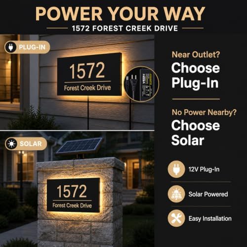 Custom LED House Numbers, Personalized Backlit Address Sign for Outside - Image 4