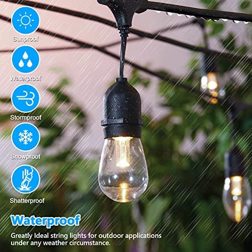 Lakumu 48FT Dimmable LED Outdoor String Lights with Remotes, 3 Color - Image 4