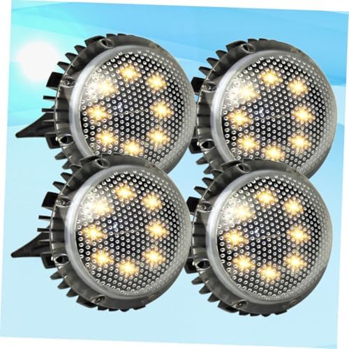 INOOMP 4pcs LED Solar Ground Lights for Outdoor Garden and Pathway, Warm White Solar-Powered In-Ground Disc Lamps for Lawn and Landscape Lighting - Image 6