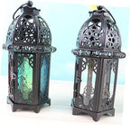 2pcs Morocco Style Iron Glass Candle Lanterns Xmas Decorative - Image 5
