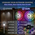 Decorative Solar Mandala Lights Outdoor Waterproof LED Metal Solar Powered Wall Fence Lights for Garden Yard Deck Step Patio Pool Lawn Back Yard Exterior Wall Decorative Lighting(#D,2PCS) - Image 6