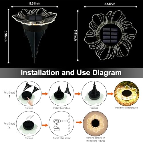 Solar Flower Shaped In-Ground Lights, 3 Pack Waterproof LED Petal Pathway Lights, Outdoor Acrylic Landscape Lights for Garden Yard Walkway Patio (Petal) - Image 2