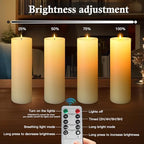 14"×4" Large Outdoor Flameless LED Candles, IP45 Waterproof, Ivory 2 Pack - Image 5