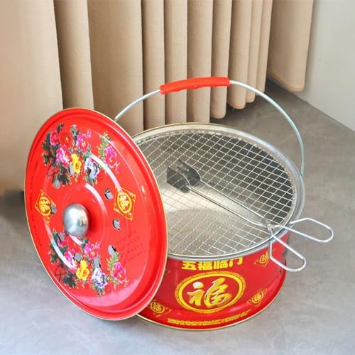 BNEI Tabletop fire Pit, Beautiful Appearance, Stainless Steel, Adjustable fire, Including Barbecue net, Charcoal Clips, Pot Holder - Image 5