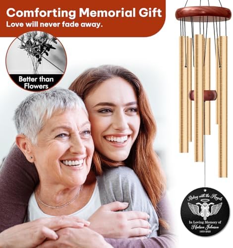 Personalized Motorcycle Memorial Wind Chime – “Riding with The Angels” Custom Name & Years – White Engraved Sympathy Gift for Loss of Loved One – Biker Remembrance Windchime for Outdoor Tribute - Image 6