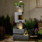 Sunlinua 48H Cascading Outdoor Water Fountain with Realistic Rock Texture - Image 7