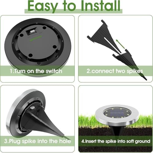 INCX Solar Lights Outdoor Waterproof, Cold White, 16 Pack Ground Lights - Image 5
