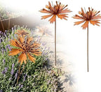 Rusty Metal Garden Stakes, 2PCS Rustic Flower Yard Art, Weather Resistant Metal Garden Decor for Flower Beds, Cottage Garden, Lawn, Patio and Planters by Unknown