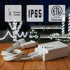 100ft Rope Lights For Outside, Connectable & Flexible Tube Lights with 8 Modes Controller,Waterproof White LED Rope Lighting for Deck,Garden,Pool,Patio,Bedroom, Indoor & Outdoor Landscape Strip Lights - Image 2