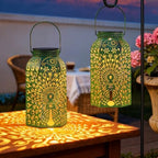 Homeimpro Solar Outdoor Lanterns Waterproof Peacock Gardening Gifts for Mom, Big Solar Garden Yard Art, Outside, Patio, Birthday Mothers' Day Gifts Grandma Wife (2Pack, Antique Green) by Homeimpro