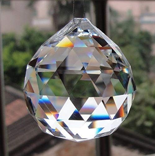 Petrichor Feng Shui Clear Crystal Hanging Ball for Good Luck & Prosperity - Home Decoration/Gifting (80 MM/Pack of 2) by Petrichor