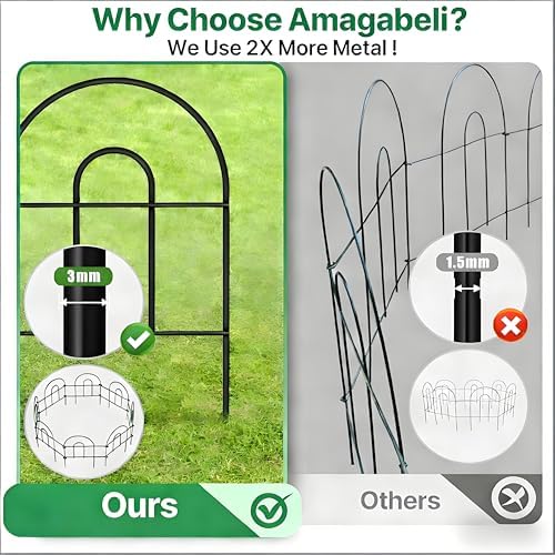 AMAGABELI 35 Panels 18in(H)×50ft(L) Decorative Garden Fence No Dig Rustproof Metal Pre-Linking Fence Panels Garden Edging Border Animal Barrier Fencing for Flower Beds Yard Patio Outdoor Decor Black - Image 5