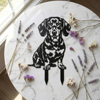Dog Metal Garden Stake - Weatherproof Dog Silhouette Yard Art, Decorative Outdoor Sign for Lawn & Patio, Heartfelt Gift for Soft Dachshund Longhaired Lovers(Sit,10") - Image 4