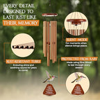 32 inch Golden Hummingbird Memorial Wind Chimes for Loss of Loved One - Image 5