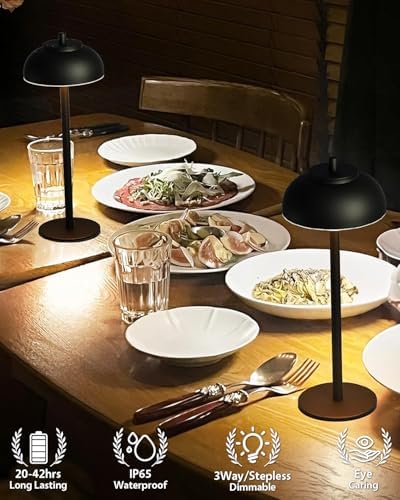 Cordless Table Lamps, Rechargeable LED Touch Lamp, Black, 4 Pack - Image 4