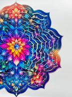 Shwing 12 Inch Wind Spinner Hanging Wind Sculptures Colorful Floral Metal Decor Double Sided Outdoor Kinetic Garden Art 3D Wind Spinner Hanging Ornament for Patio Porch Balcony Backyard Tree Decor - Image 6