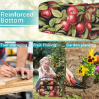 Apples Garden Tool Bag Organizer Heavy Duty Fruit Green Leaf Gardening Tote Bag with 10 Pockets for Women Men Gardening Gifts - Image 7